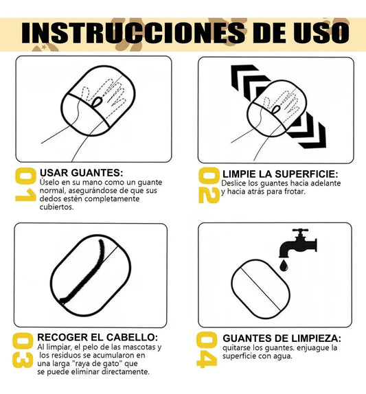 Guante Removedor de Pelo 2 en 1 🐾✨  Elimina el pelo suelto mientras acaricias a tu mascota✅🔥OFERTA 2X1🐾🔥